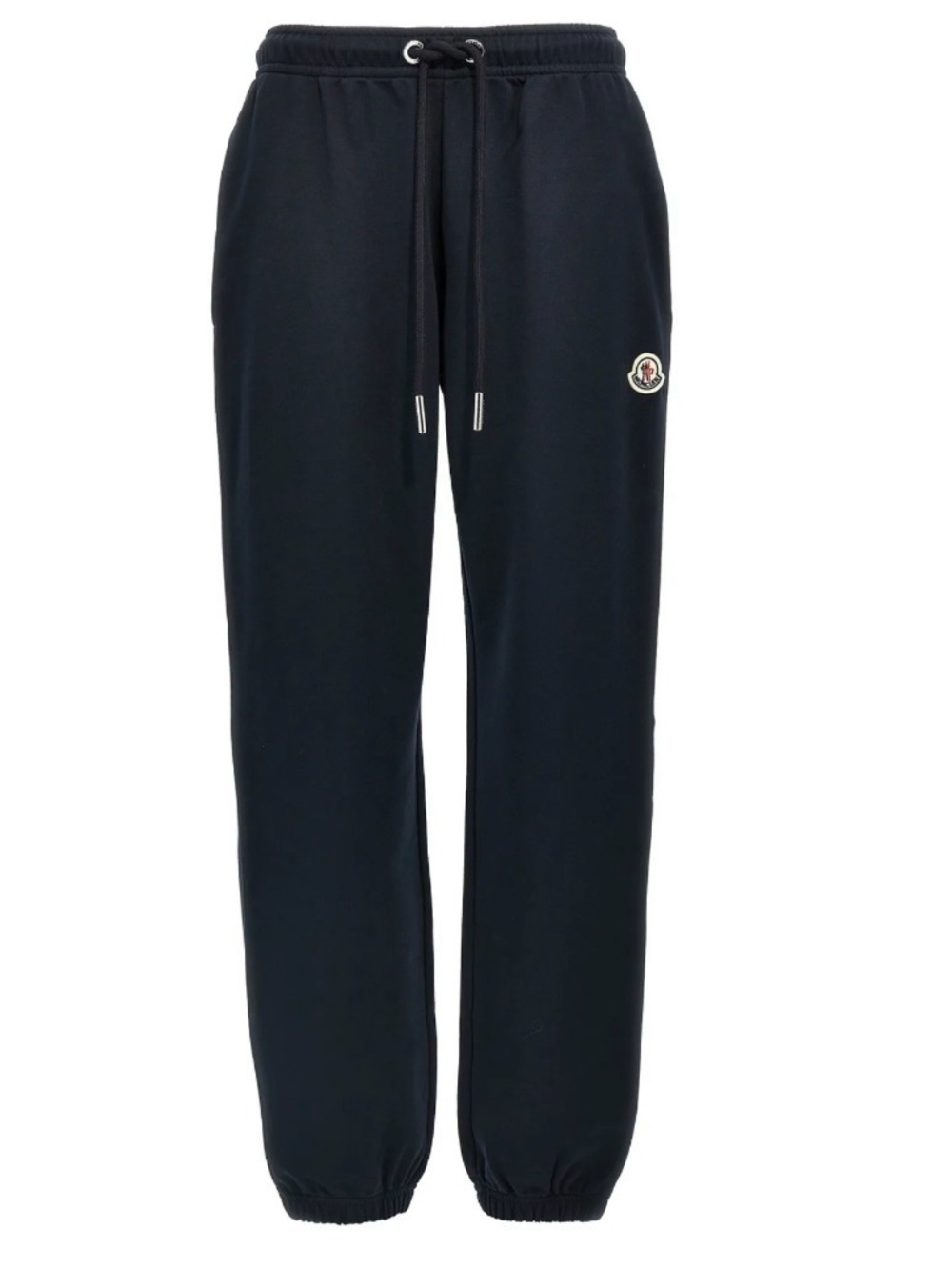 Moncler Black Elastic Cuff Sweatpants with Logo Patch